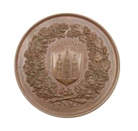 Auktion 358 / Los 6034 <br>gr. Bronze-Medaille, Kopenhagen 1869, D-5,5cm