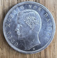 Auktion 358 / Los 6038 <br>5 Mark 1913 D, "Otto-König von Bayern, Silber, D- 4cm,  27,9 gr