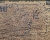 alte Graphik, Revolutionary War Battlefields 1775-1781, alt gerahmt/Glas, RG 35,5 x 41,5cm.