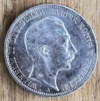 Auktion 358 / Los 6040 <br>3 Mark 1912 A, Preussen, Wilhelm II