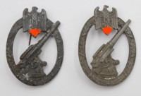 Auktion 358 / Los 7032 <br>2x Flak-Abzeichen, wohl 3. Reich, jeweils beschädigt