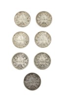 Auktion 358 / Los 6049 <br>6x 1 Mark, Deutsches Reich ab 1875, zus. ca. 44gr., D-2,5cm