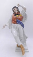 Auktion 358 / Los 8139 <br>hohe ung. Tänzer-Figur, "Herend" H-30 cm