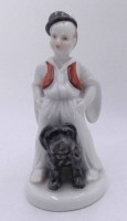 Auktion 362 / Los 8047 <br>Junger Hirte mit Puli (ungar. Hirtenhundrasse), "Herend" H-15 cm