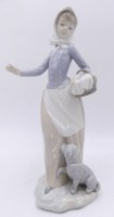 Los 8060 <br>Porzellanfigur "NAO" by Lladro, M&auml;dchen mit Hund, H-25 cm