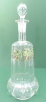 Auktion 358 / Los 10026 <br>kl. alte Karaffe, dünnes Glas mit Abriss und Emaillemalerei, Rand oben mit Chip, , H-21 cm
