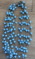 Auktion 358 / Los 1347 <br>8 reihige kurze Halskette, blaue Kugeln, L. ca 42 cm