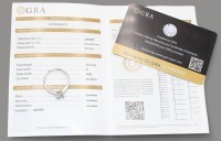 Auktion 358 / Los 1406 <br>925er Silber-Ring mit Moissanite, ca. 1ct, 3gr., offen Schiene , Zertifikat anbei