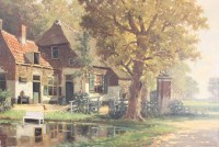 Auktion 358 / Los 4045 <br>J.v.d.Zande, Gehöft, Öl/Leinwand, ungerahmt, 50 x 70cm