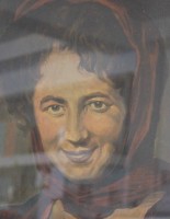 Auktion 358 / Los 4047 <br>unsigniertes Damenportrait, wohl Mischtechnik, gerahmt/Glas, RG 55 x 46cm