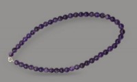 Auktion 358 / Los 1414 <br>Halskette, polierte Amethyst-Kugeln, ca. L-38cm