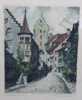 Auktion 358 / Los 5013 <br>Hugo Eichler, Merseburg, Farbradierung, ger./Glas, RG 36 x 31cm