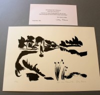 Auktion 358 / Los 5021 <br>Solveg BÖRNSEN (XX), Oste beim Dammhof, Siebdruck, anbei Karte, ungerahmt, BG 26 x 37cm