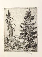 Auktion 358 / Los 5033 <br>Rudolf KOCH (1902-1985), Nackte, Radierung, ungerahmt, BG 35 x 24cm