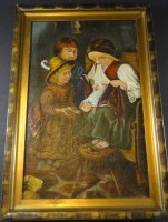 Auktion 358 / Los 4068 <br>cop. Glätzle "Kinder" Öl/Leinen, verso beschriftet "rest. Maria Buchstätter 1977", gerahmt, RG 48x32,5 cm