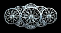 Auktion 358 / Los 1480 <br>Durchbruch Silber-Brosche, B-5 cm, 5,6 gr