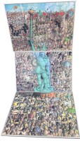 Auktion 359 / Los 4001 <br>Ulli Feldmann , 10/2009, , 3 tg. Comic Aquarell, einzeln ger/Glas, 1x Glas zerbrochen, RG je. 51x73 cm, nur mittleres Bild signiert/datiert