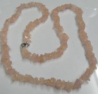 Auktion 359 / Los 1041 <br>Rosenquarz Kette, mit Silberschliesse-800-L-80 cm,ca. 80gr.