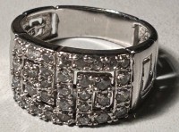 Auktion 359 / Los 1052 <br>Silberring-925-, klare Steine , gemarkt "CZ", RG 59, 5,1 gr.