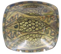 Auktion 359 / Los 9005 <br>Schale und Henkelkrug, Bücking Börnsen, Schale ca. H-5,6cm B-20,8cm. Krug H-19,2cm
