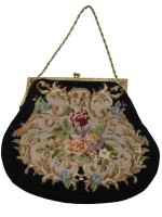 Auktion 359 / Los 13002 <br>Gobelin-Handtasche, älter, ca. 27 x 33cm