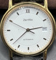 Auktion 359 / Los 2020 <br>HAU "Zentra" Automatik,  Werk läuft, gut erhalten, altes Lederband, D-3,5cm