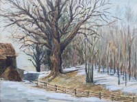 Auktion 359 / Los 4012 <br>Fr. Renker,  Im Stadtwald, Lötzen, Ostpreussen, Winter 41/42, Aquarell, ger./Glas, RG 34,5 x 43cm