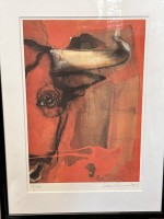 Auktion 359 / Los 5009 <br>Laura PANNO (1954)  "Tauriform" Lithografie, Nr- 79/100, gut gerahmt, RG 60x43 cm, anbei Prospekt