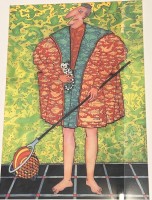 Auktion 359 / Los 5010 <br>Ulla Feldmann, 2002, grosse Lithografie, gerahmt/Glas, Versand im Rahmen schlecht zu machen und Sperrgut, RG  81x61 cm