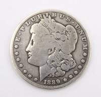 Auktion 359 / Los 6005 <br>Morgan Dollar USA 1889, 25,5g., D-3,8cm