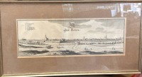 Auktion 359 / Los 5014 <br>Merian Stich "Stadt Barleben" in Sachsen Anhalt, ger/Glas, RG 27x51 cm
