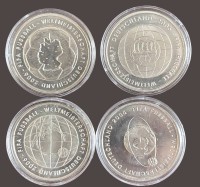 Auktion 359 / Los 6012 <br>4x 10 Euro Münzen 2004-2006 FIFA Fussball-Weltmeisterschaft, stempelglanz, boxed