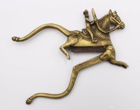 Auktion 359 / Los 15054 <br>schöner antiker Betelschneider, Indien, Bronze, Reiter zu Pferd, L-16cm