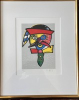 Auktion 359 / Los 5020 <br>Otmar ALT (1940)  "Herz-Bube" Serigraphie, Nr.. 120/498, MG ca. 25x18 cm, gut gerahmt, RG 55x44 cm