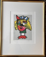 Auktion 359 / Los 5021 <br>Otmar ALT (1940)  "Herz-Dame" Serigraphie, Nr.. 83/498, MG ca. 25x18 cm, gut gerahmt, RG 55x44 cm