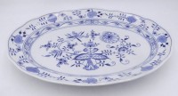 Auktion 359 / Los 8036 <br>grosse ovale  Platte "Meissen" Zwiebelmuster, 1.Wahl, 42x30 cm