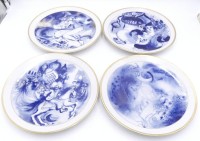 Auktion 359 / Los 8047 <br>4 Jahresteller "Meissen"  1981-84, alle 1.Wahl, Entw. Ukki Ukleya, Motive aus 1000 und eine Nacht, D-25,5 cm,