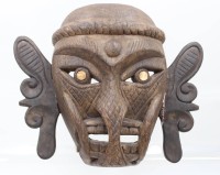 Auktion 362 / Los 15049 <br>Wandmaske, Neu Guinea, älter, Ohren geklebt, 25 x 32cm