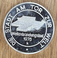 Auktion 359 / Los 6026 <br>Feinsilber-Medaille -1000- "Cuxhaven, das Tor zur Welt" 1976, D-3,5 cm15,2 gr