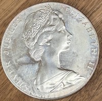 Auktion 359 / Los 6030 <br>25 Dollar, Bermuda, Silver Jubilee Elizabeth II 1977, D-5 cm, 55 gr