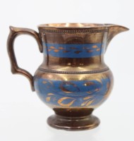 Auktion 359 / Los 9018 <br>Sahnekrug, Lüster, englisch, ca. H-11,5cm