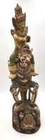 Auktion 359 / Los 15532 <br>hohe Garuda Figur, Holzschnitzerei, wohl Bali/Indonesien, farbig gefasst, älter, H-60 cm