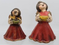 Auktion 359 / Los 9040 <br>2x Bozner-Kerzenengel, Thun, ca. H-18cm und  H-14,5cm, Gebrauchsspuren