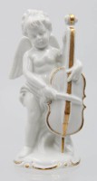 Auktion 363 / Los 8033 <br>Nippesfigur, Engel mit Cello, Goldzier, H-13,5cm