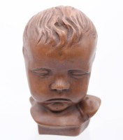 Auktion 359<br>Kunstmasse-Kinderbüste, verso "240. V.V." wohl van Peridon, 1x an Ecke besrossen, H-16cm