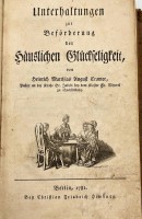 Auktion 359 / Los 3026 <br>Unterhaltungen zur Beförderung der häuslichen  Glückseligkeit, Berlin 1781,  Ledereinband der Zeit, Ex Libris