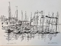 Auktion 359 / Los 5053 <br>P. Müller, 1974/75, 2 Lithografien, beide Marsaille betitelt, BG ca. 31x42 cm