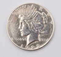 Auktion 360 / Los 6001 <br> Silber-Peace Dollar, 1923, 26 gr,, D-3,8cm