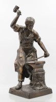 Auktion 360<br>Schmied am Ambos, unbekannter Künstler, 50/60er Jahre, wohl Messing, ca. H-29,5cm