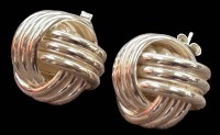 Auktion 360 / Los 1023 <br>Paar Silber-Ohrstecker, Knoten, 8,8 gr